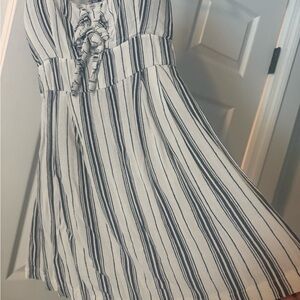 Striped White and Blue Women's Dress